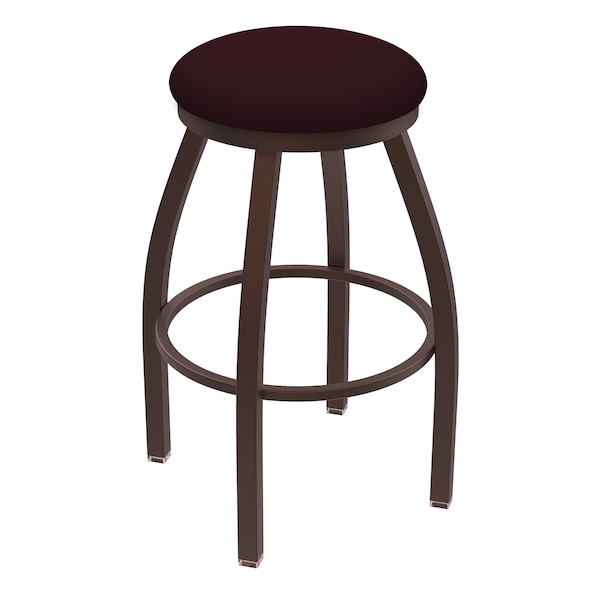 36" Swivel X-Tall Bar Stool, Bronze Finish, Canter Bordeaux Seat